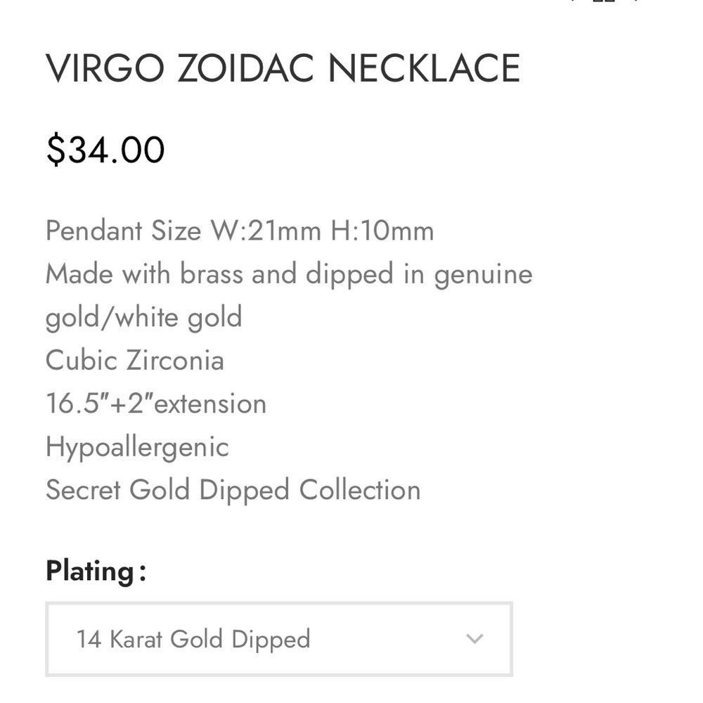 NIB VIRGO STAR CONSTELLATION GOLD DIPPED NECKLACE - Picture 5 of 5